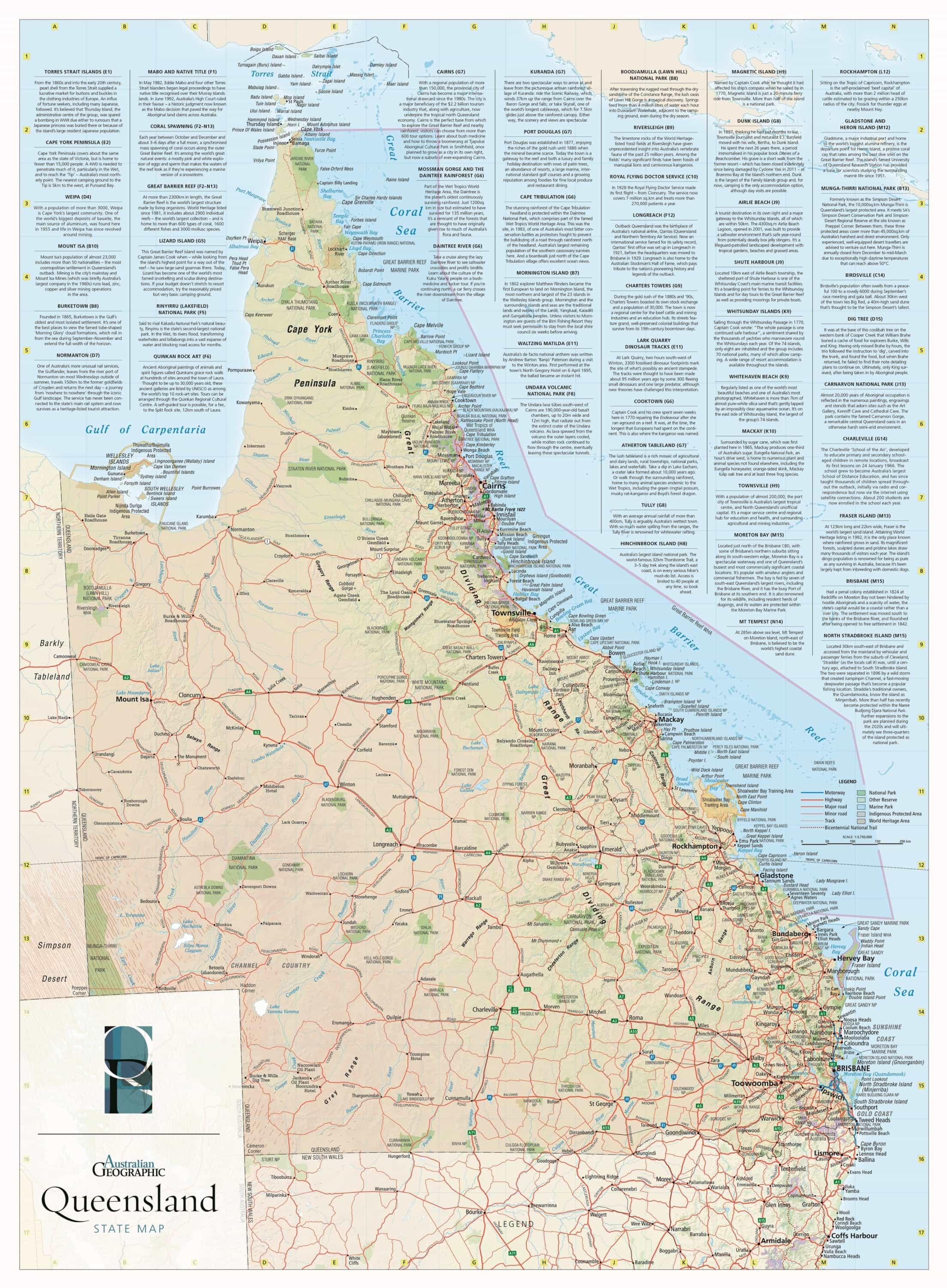 Map Of Nsw And Queensland Qld State Map - Australian Geographic