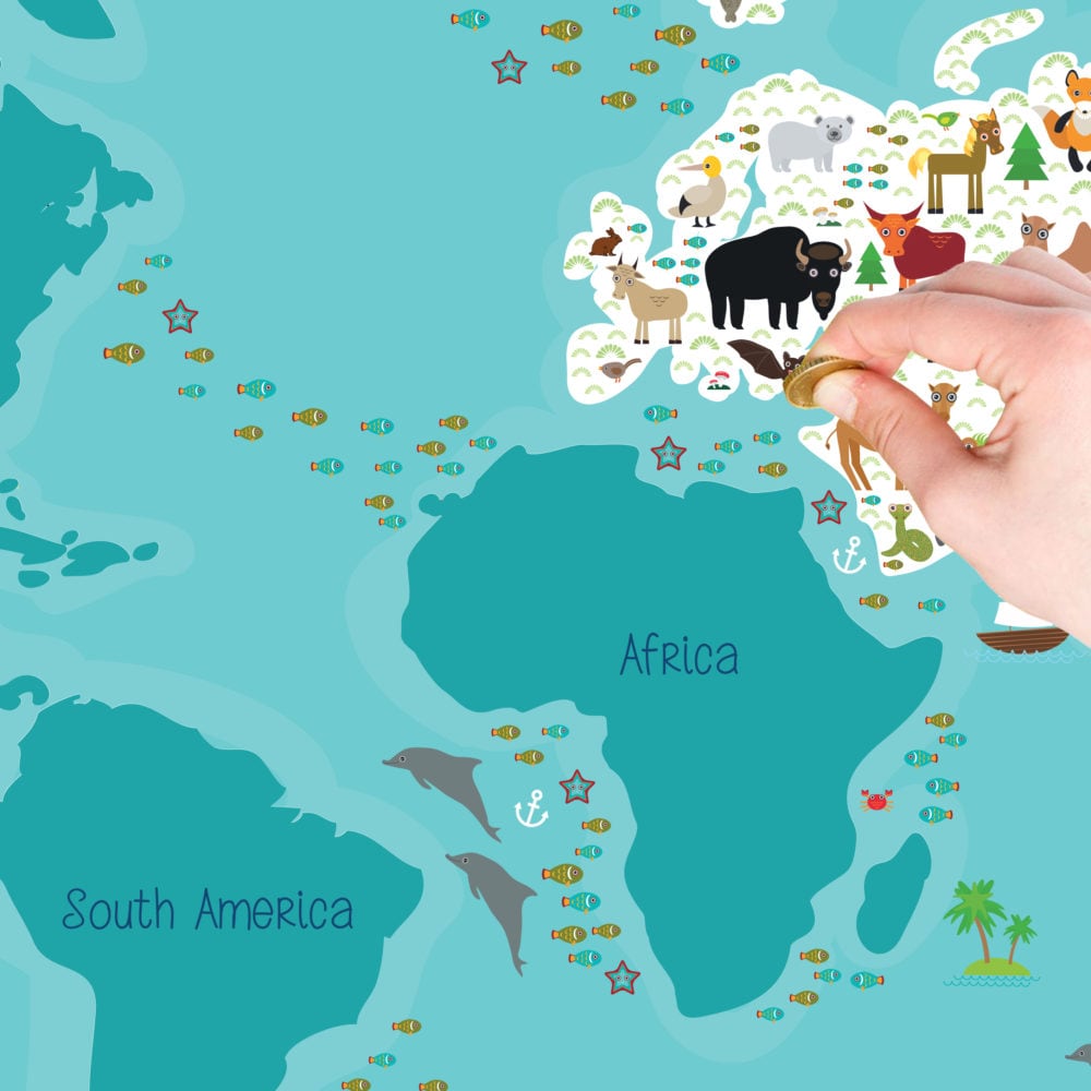 Kids Animal Scratch Map Australian Geographic