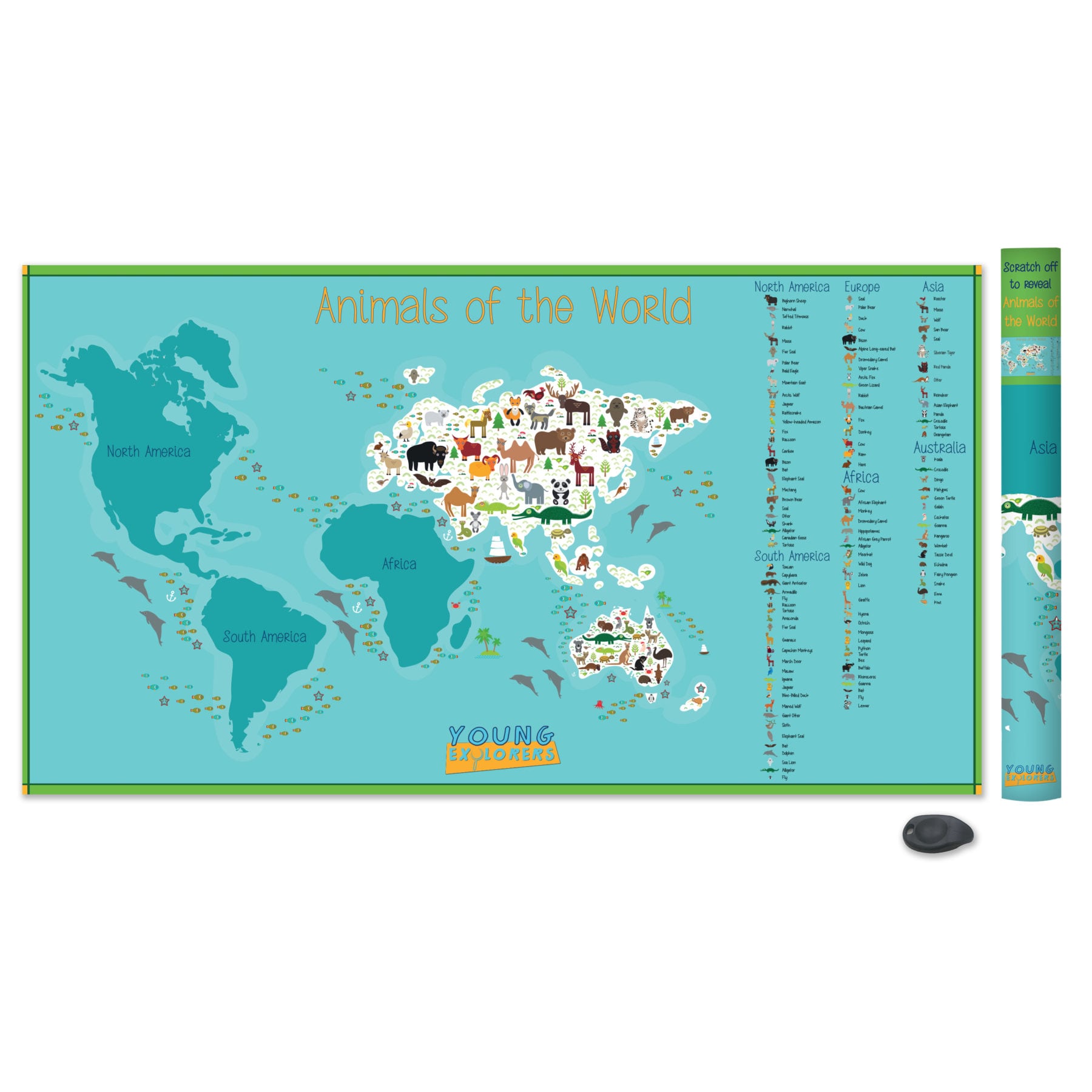 Kids Animal Scratch Map Australian Geographic