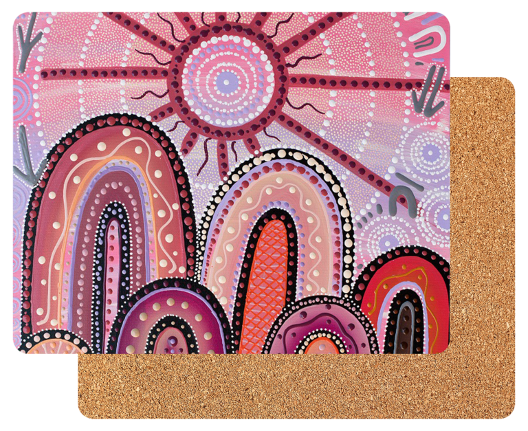 Indigenous Art Cork Back Placemats (Set of 6) Healing Country