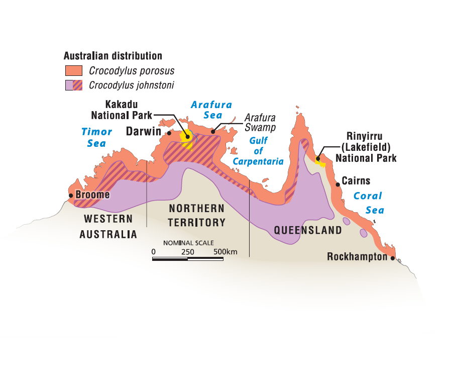 saltwater crocodile habitat map