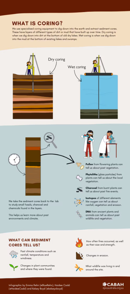 Infographic explaining how sediment coring works.