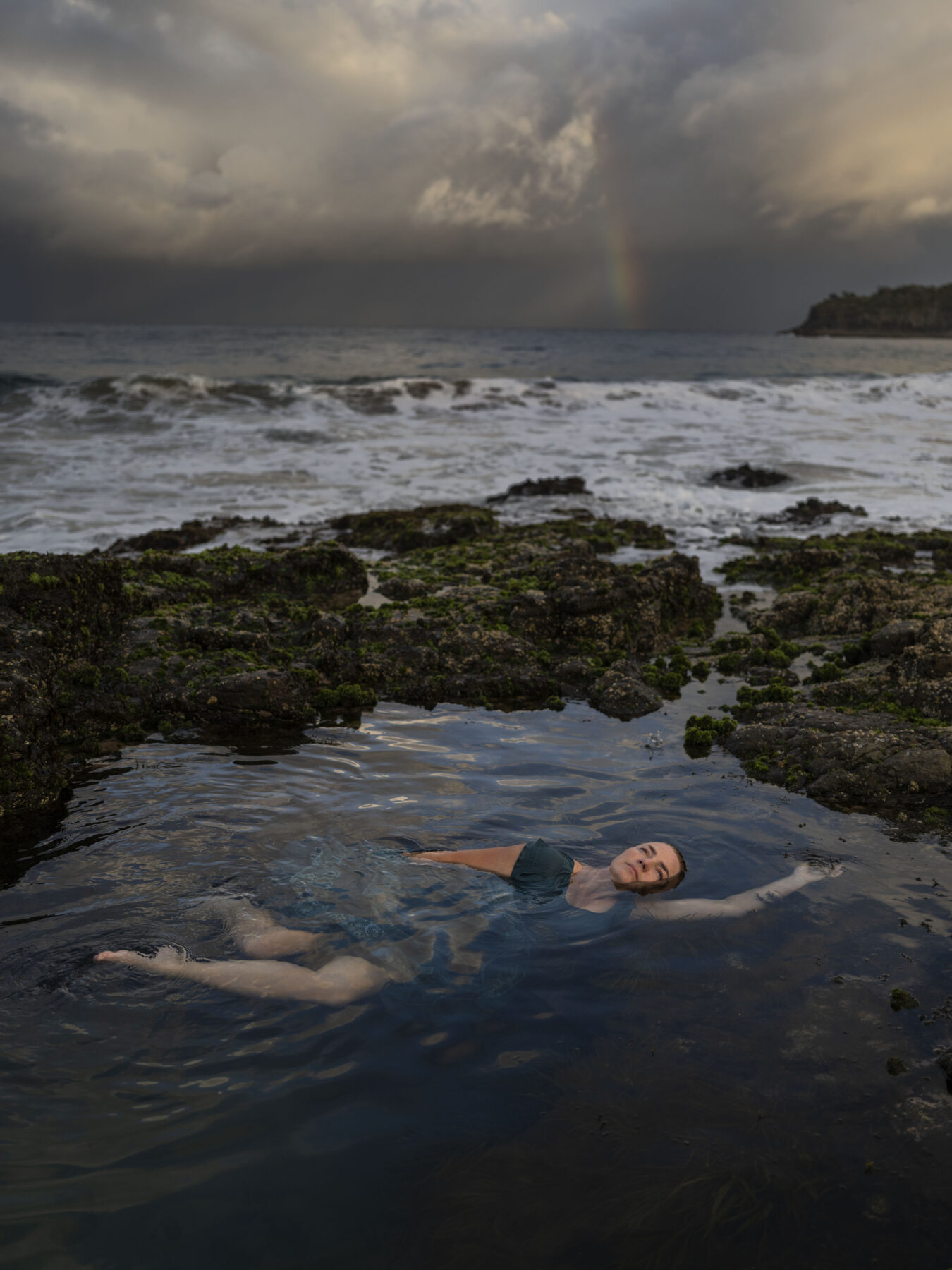 Karina Holden swims in an ocean rock pool.