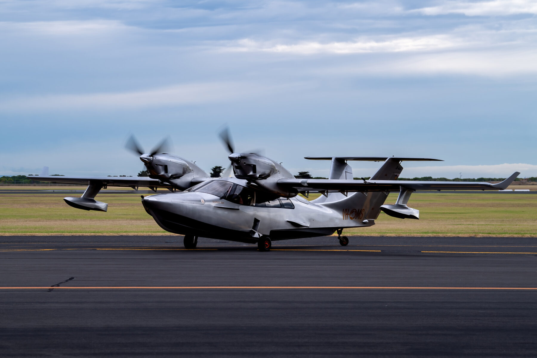 Michael Smith, 2016 Adventurer of the Year taxis before he leaves to recreate the first circumnavigation of Australia from RAAF Base Point Cook in 1924 in a twin engine modern Chaika LLC L65 Seabear aircraft named Southern Sun. *** Local Caption *** Adventurer, Michael Smith is flying solo around the Australian coastline to
commemorate the 100th anniversary of the first flight around Australia by Air Forces acting Chief of the Air Staff, Wing Commander S.J. (Jimmy) Goble, and pilot, Flying Officer Ivor McIntyre in the original Fairey IIID seaplane A10-3. Starting from the Royal Australian Air Force (RAAF) base
in Point Cook, outside Melbourne in his seaplane SouthernSun twin engine Chaika LLC L65 Seabear.