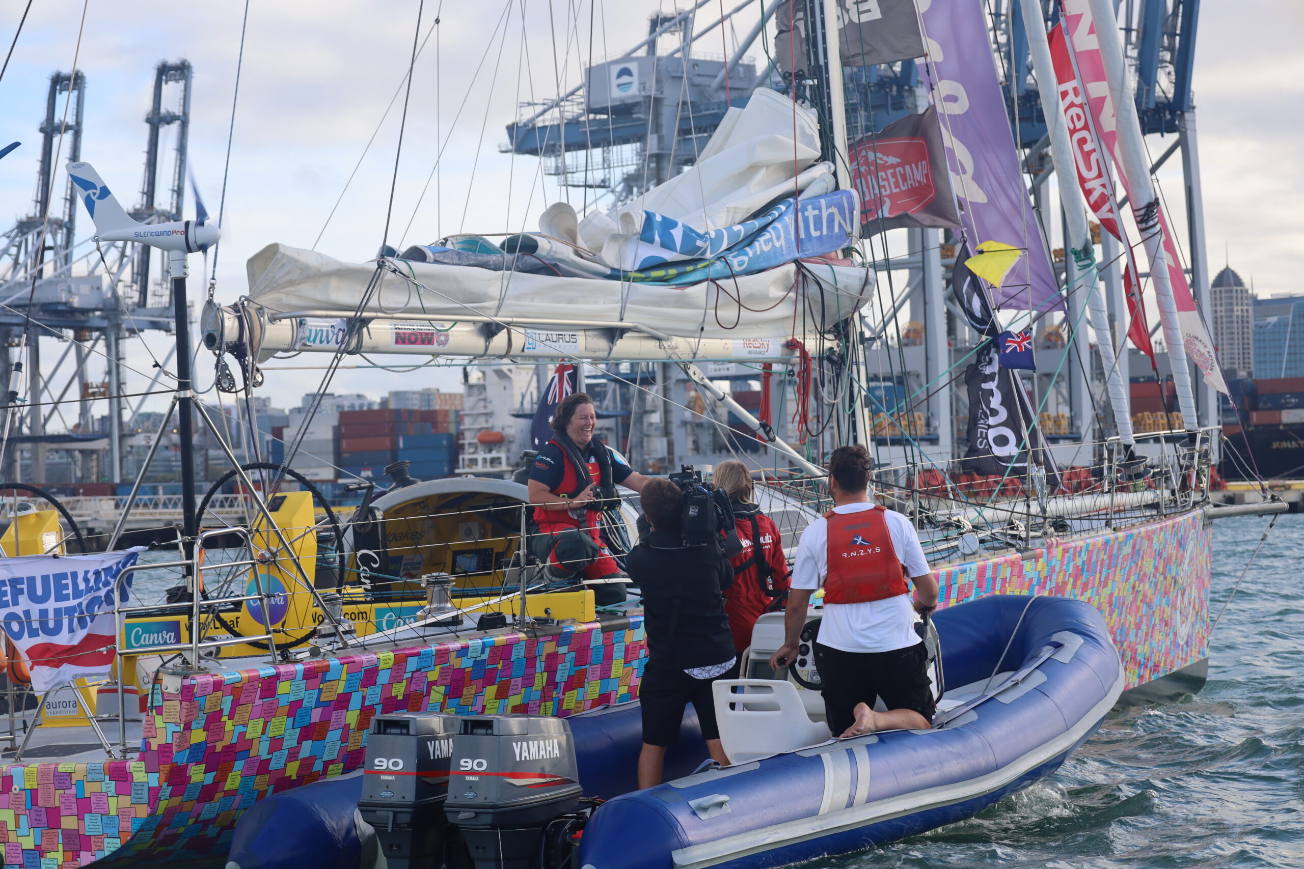 World-beater solo yachtswoman Lisa Blair racks up two big sailing records while taking her climate message across the ditch