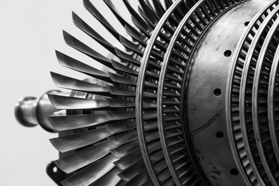 A steam turbine rotor.