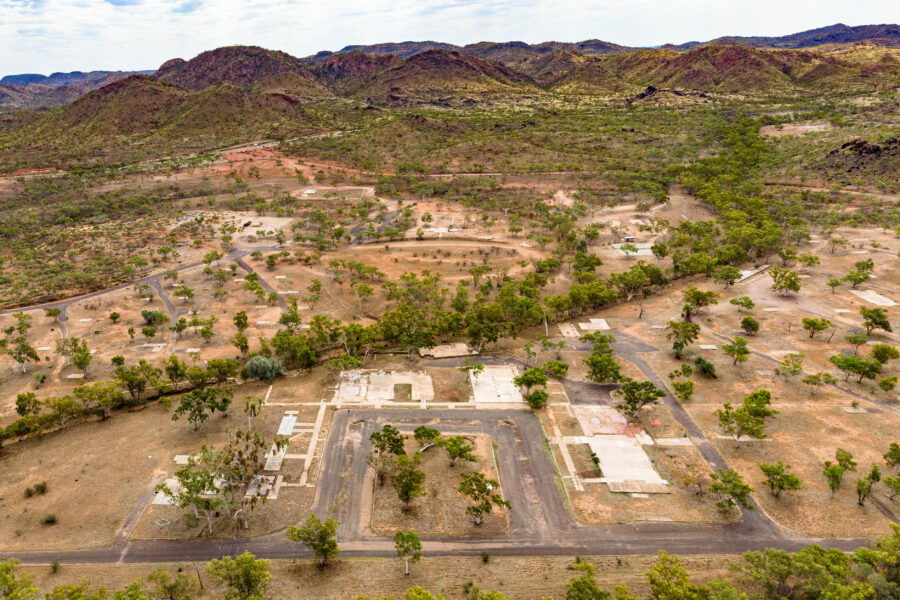Buildings were dismantled, leaving behind concrete foundations and bitumen roads leading nowhere, when Mary Kathleen was closed.