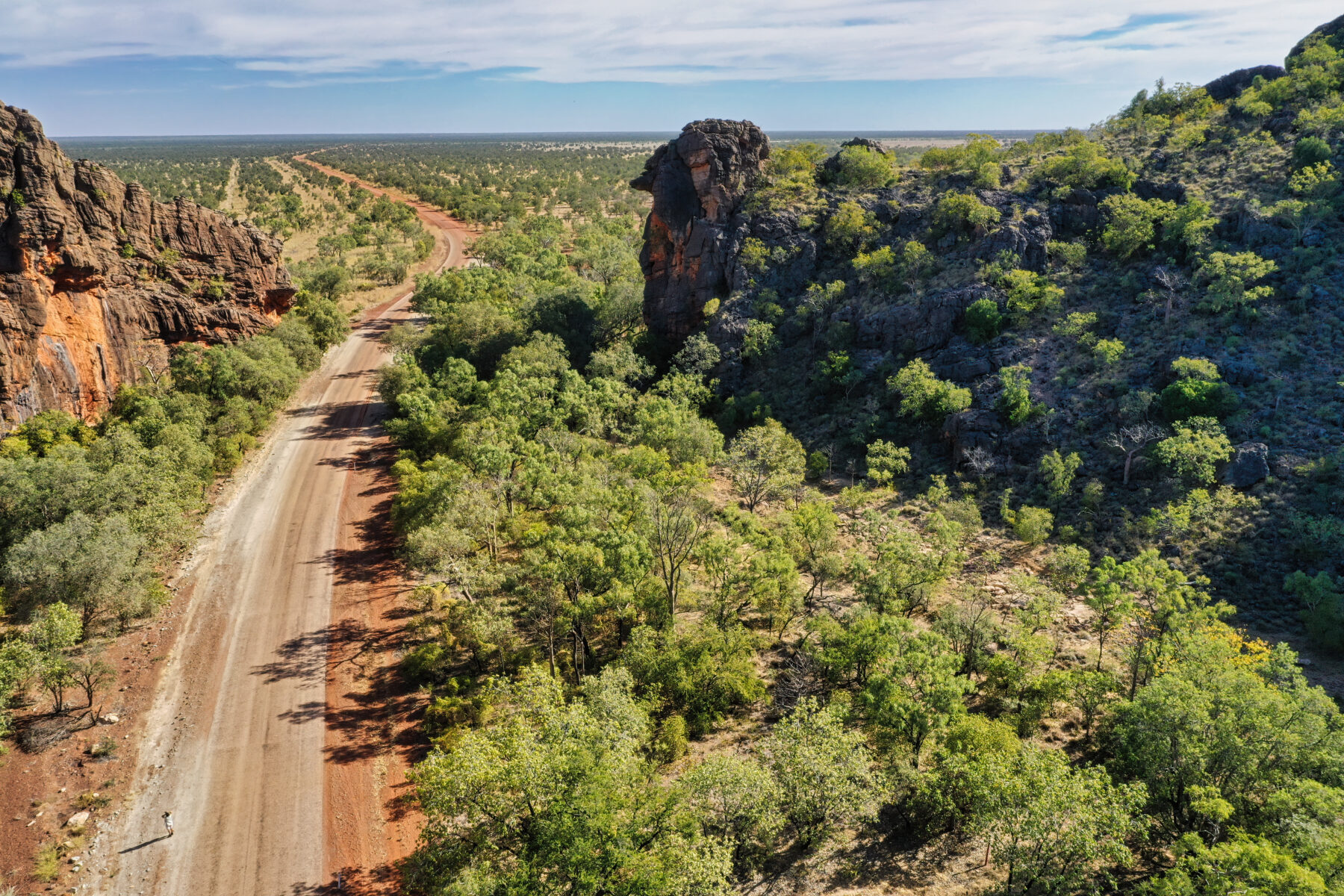 An aerial view of the Gibb River Road in Western Australia