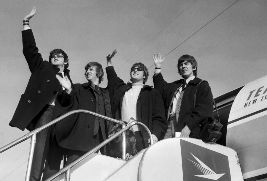 The Beatles leave Sydney airport for New Zealand, 21 June 1964.