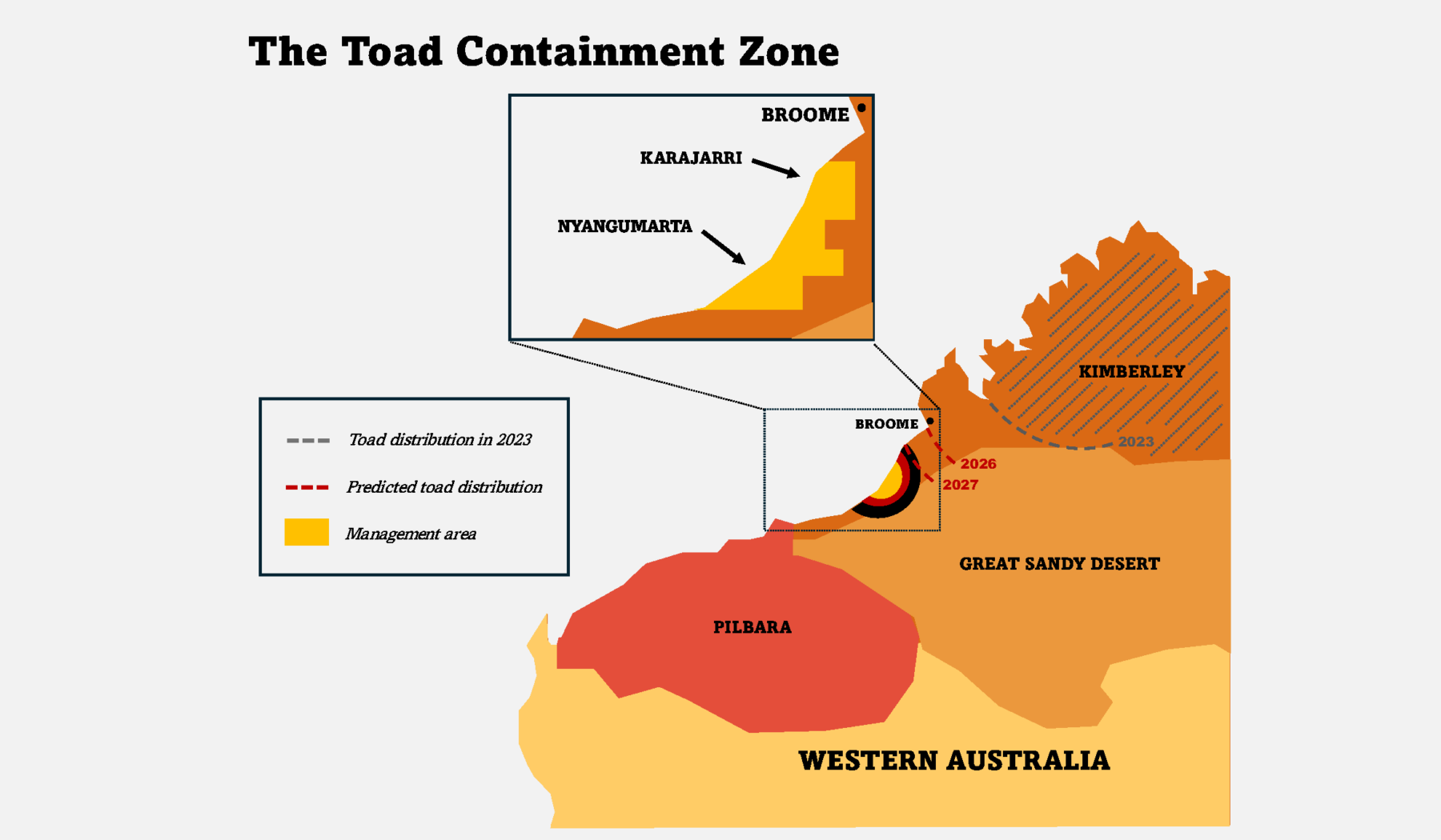 toad containment zone schematic map