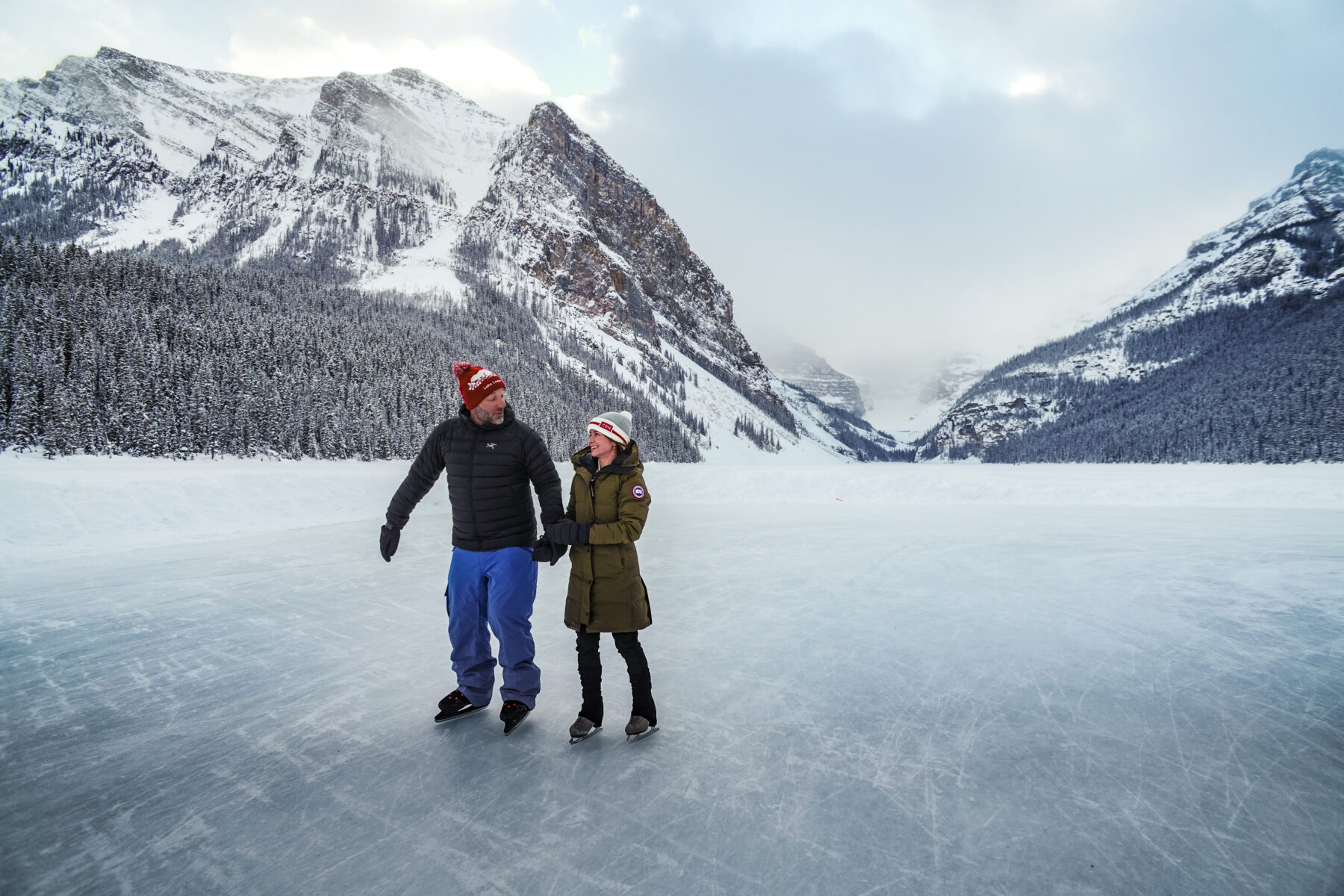 Ice skating at Lake Louise.