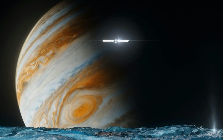 the Europa clipper above Europa