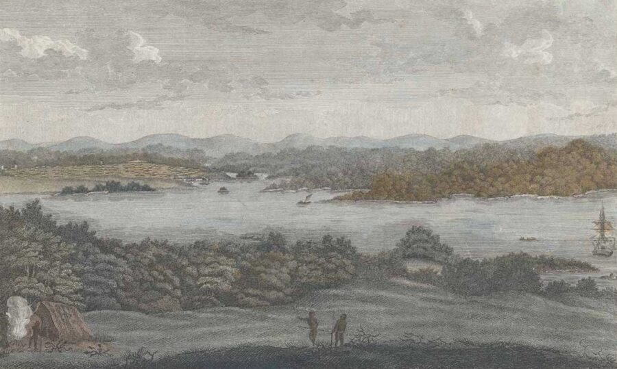 A historical illustration of Port Jackson Harbour