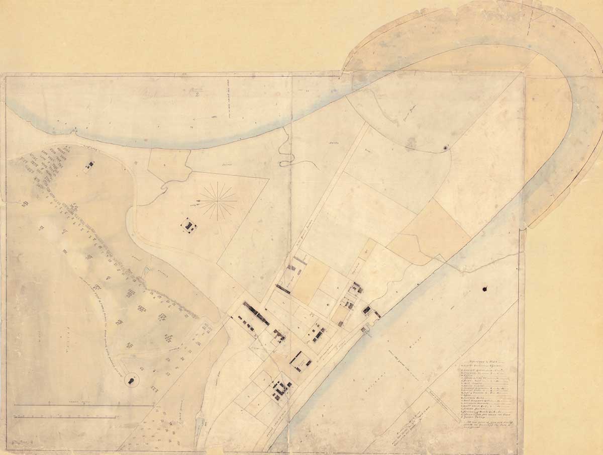 Layout of Brisbane Town, Moreton Bay, 1830–39