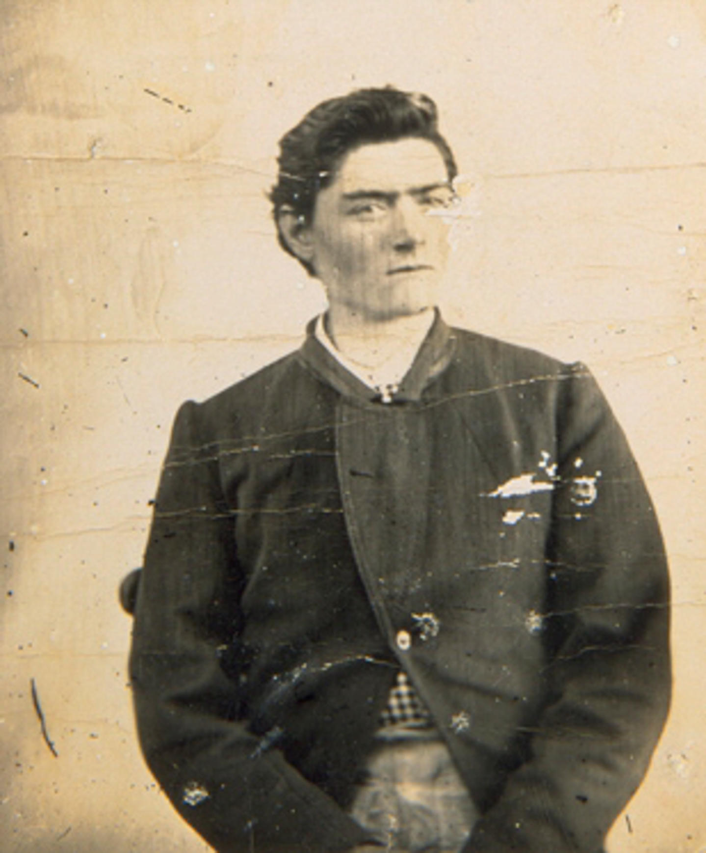 A police mugshot of Ned Kelly, aged 15