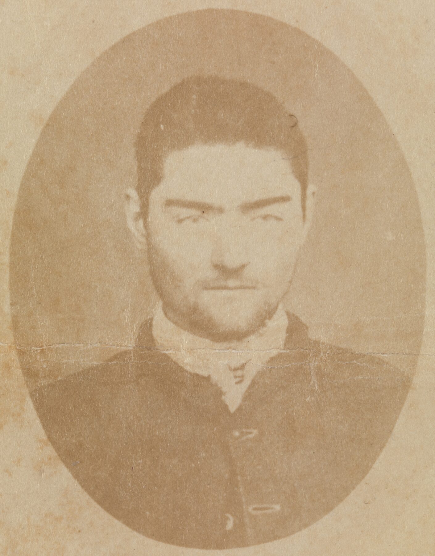 A police photograph of Ned Kelly
