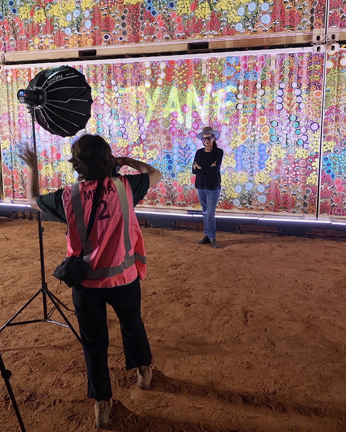 Alice Springs photographer Sara Maiorino photographs Parrtjima curator, Rhoda Roberts