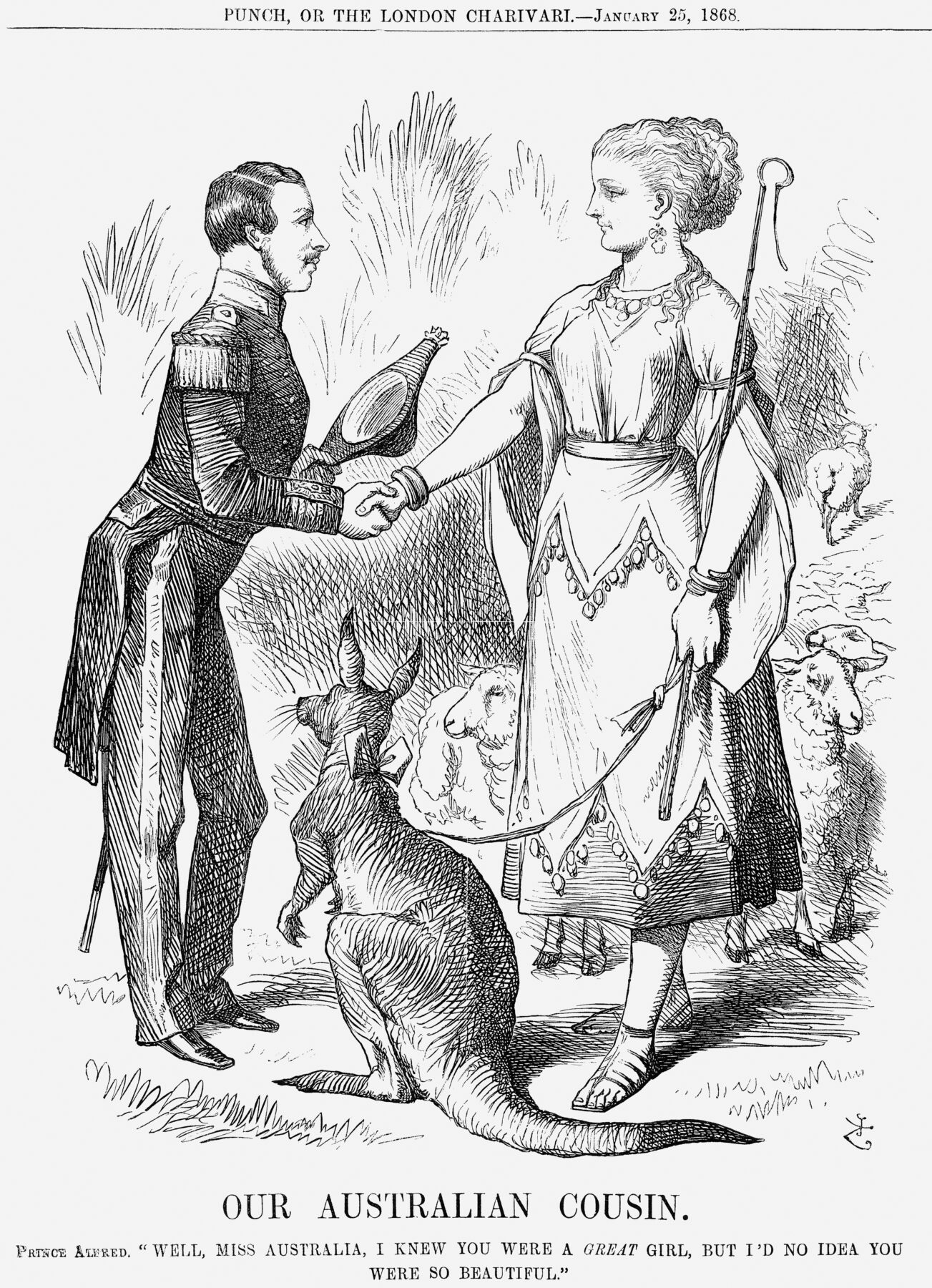'Our Australian Cousin', 1868. Artist: John Tenniel